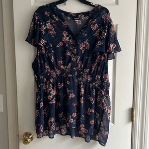 Torrid sheer floral top blouse 2X
